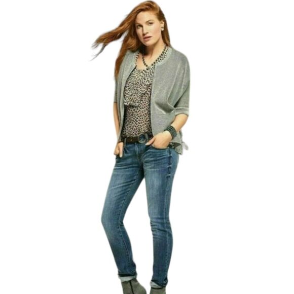 CAbi Top Flutter Blouse Ruffle Sleeveless Cheetah Animal Print Black Cream S - Picture 3 of 16